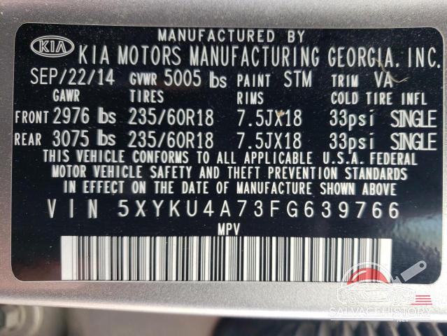 5XYKU4A73FG639766 2015 KIA SORENTO photo no. 13