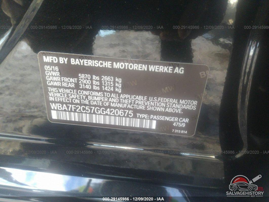 WBA7F2C57GG420675 2016 BMW 7 SERIES photo no. 9