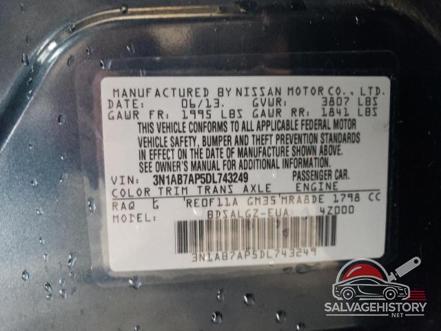 3N1AB7AP5DL743249 2013 NISSAN SENTRA photo no. 12