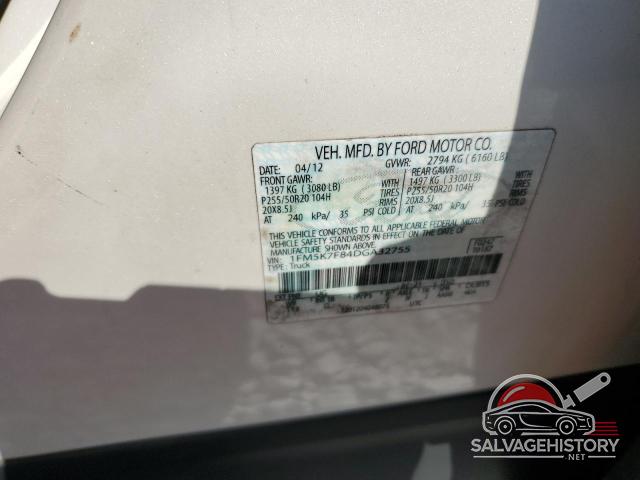 1FM5K7F84DGA32755 2013 FORD EXPLORER photo no. 14