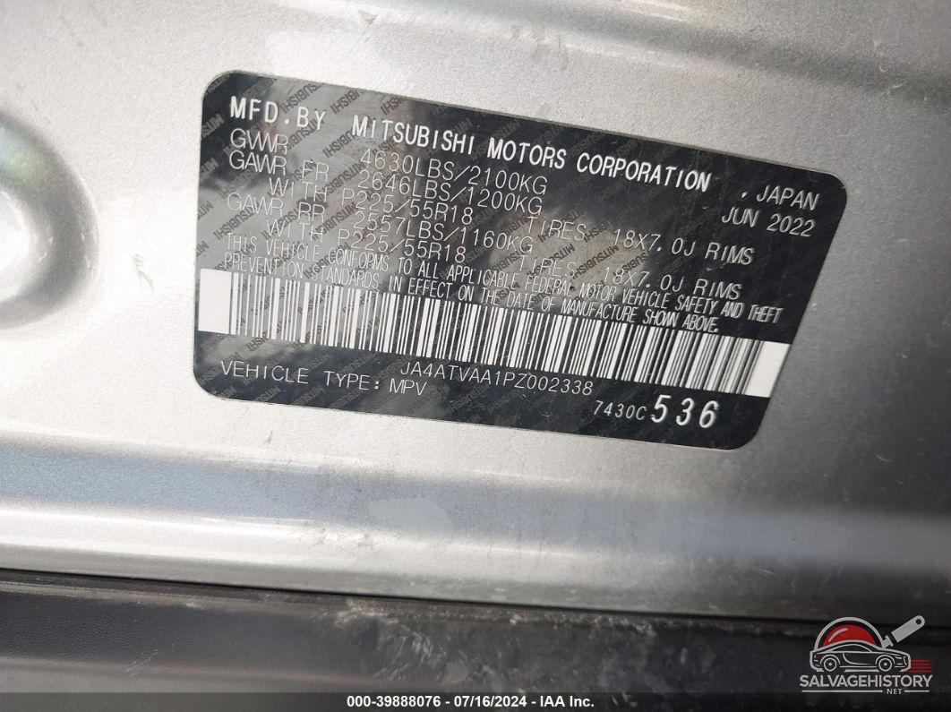 JA4ATVAA1PZ002338 2023 MITSUBISHI ECLIPSE CROSS photo no. 9