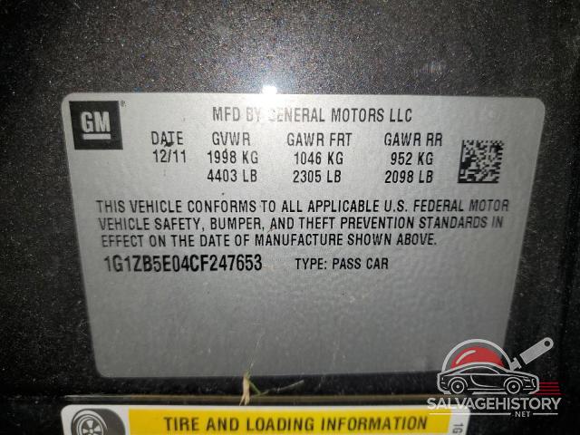 1G1ZB5E04CF247653 2012 CHEVROLET MALIBU LS photo no. 12