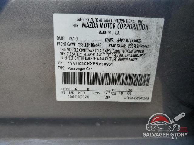 1YVHZ8CHXB5M10961 2011 MAZDA 6 photo no. 12