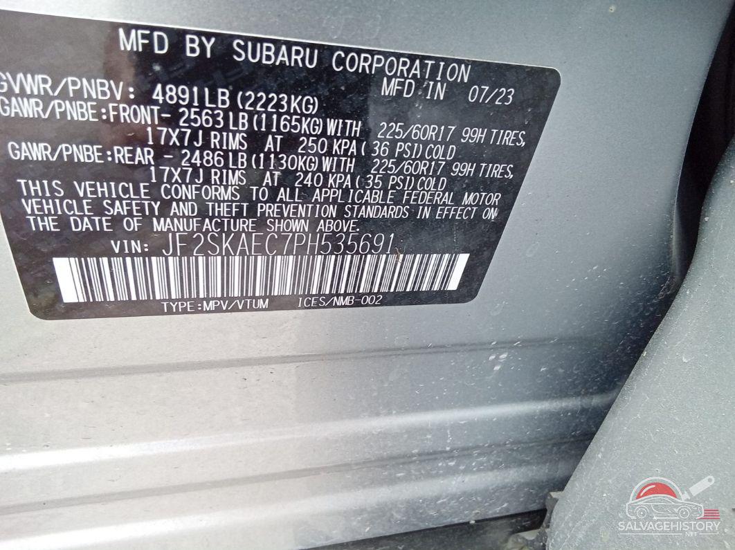 JF2SKAEC7PH535691 2023 SUBARU FORESTER photo no. 5