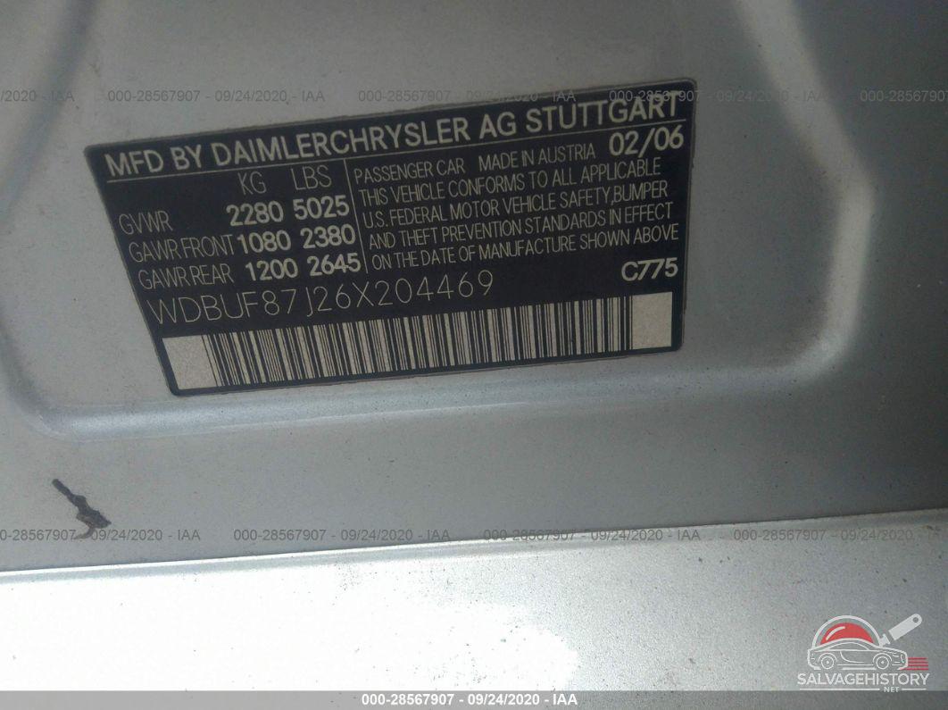 WDBUF87J26X204469 2006 MERCEDES-BENZ E-CLASS photo no. 9
