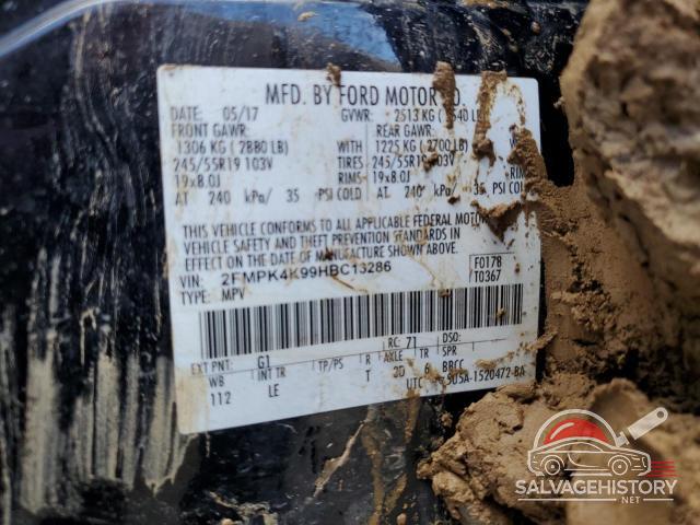 2FMPK4K99HBC13286 2017 FORD EDGE photo no. 13