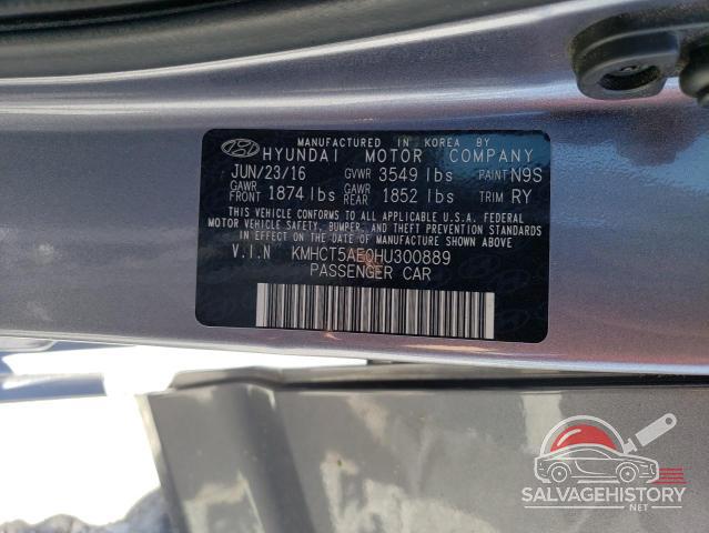 KMHCT5AE0HU300889 2017 HYUNDAI ACCENT photo no. 12