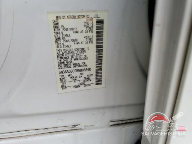 5N3AA08C95N806660 2005 INFINITI QX56 photo no. 13