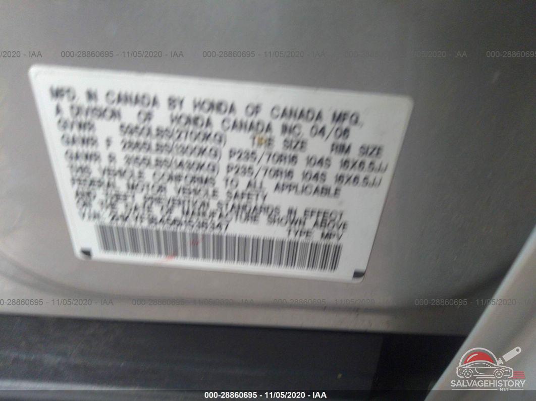 2HKYF18456H538347 2006 HONDA PILOT photo no. 9