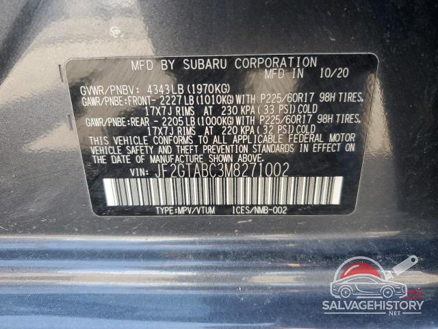 JF2GTABC3M8271002 2021 SUBARU CROSSTREK photo no. 12