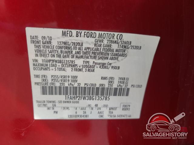 1FAHP2FW3BG135785 2011 FORD TAURUS photo no. 10