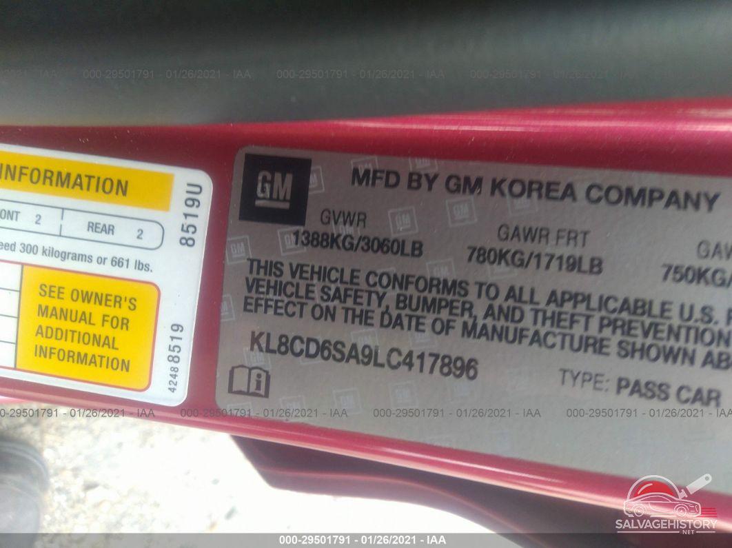 KL8CD6SA9LC417896 2020 CHEVROLET SPARK photo no. 9