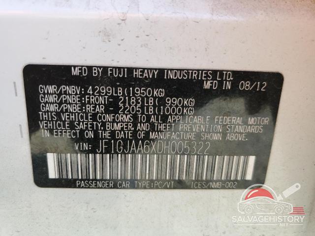 JF1GJAA6XDH005322 2013 SUBARU IMPREZA photo no. 12