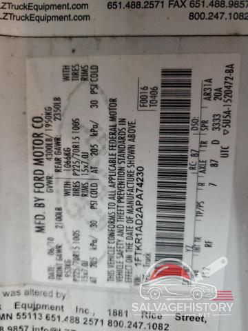 1FTKR1AD2APA74230 2010 FORD RANGER photo no. 12