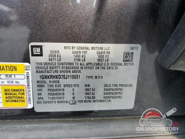 1GNKRHKD7EJ119931 2014 CHEVROLET TRAVERSE photo no. 13