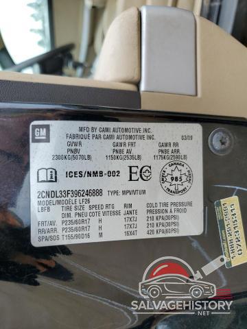 2CNDL33F396246888 2009 CHEVROLET EQUINOX photo no. 13