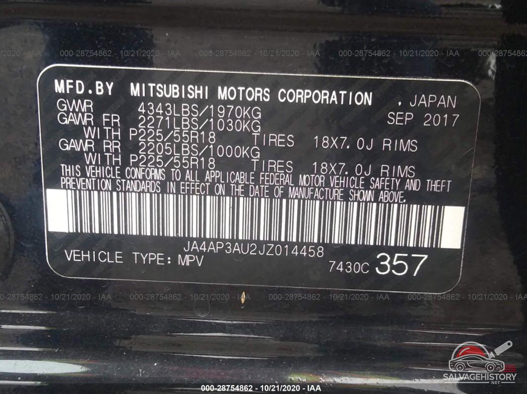 JA4AP3AU2JZ014458 2018 MITSUBISHI OUTLANDER SPORT photo no. 9
