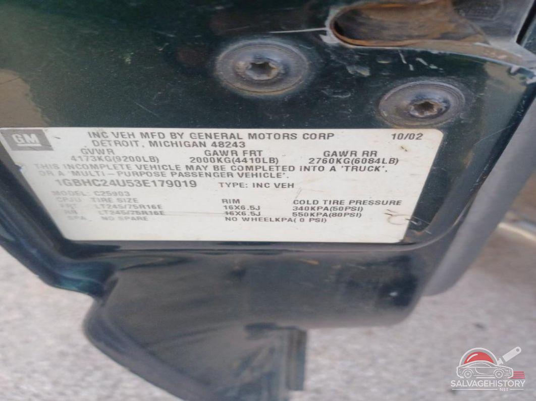 1GBHC24U53E179019 2003 CHEVROLET SILVERADO photo no. 7