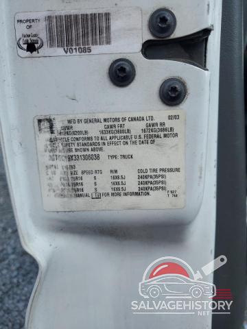 2GTEC19X331306038 2003 GMC SIERRA photo no. 12