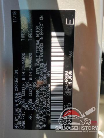 JTJDGKCA4K2007096 2019 LEXUS RX450 photo no. 13