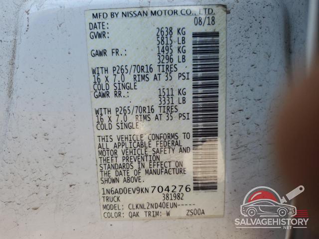 1N6AD0EV9KN704276 2019 NISSAN FRONTIER photo no. 12