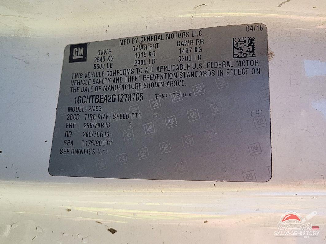 1GCHTBEA2G1278765 2016 CHEVROLET COLORADO photo no. 7