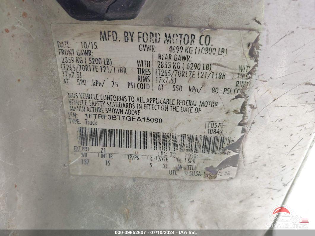 1FTRF3BT7GEA15090 2016 FORD F-350 photo no. 8