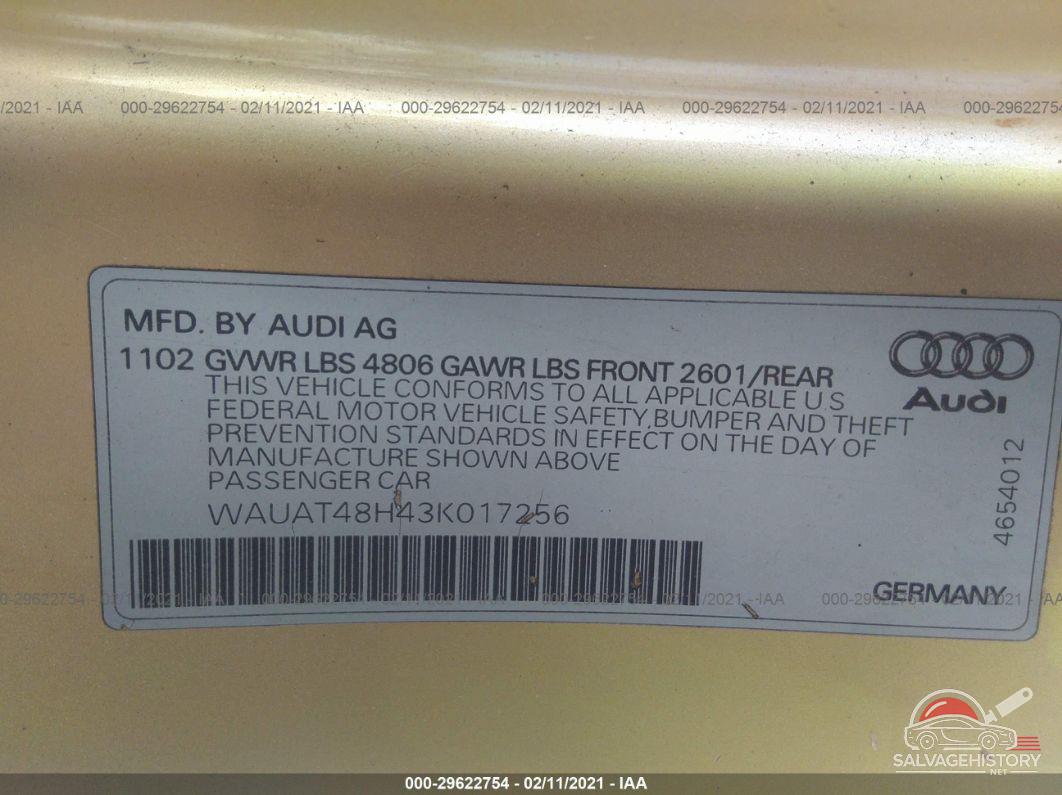 WAUAT48H43K017256 2003 AUDI A4 photo no. 9