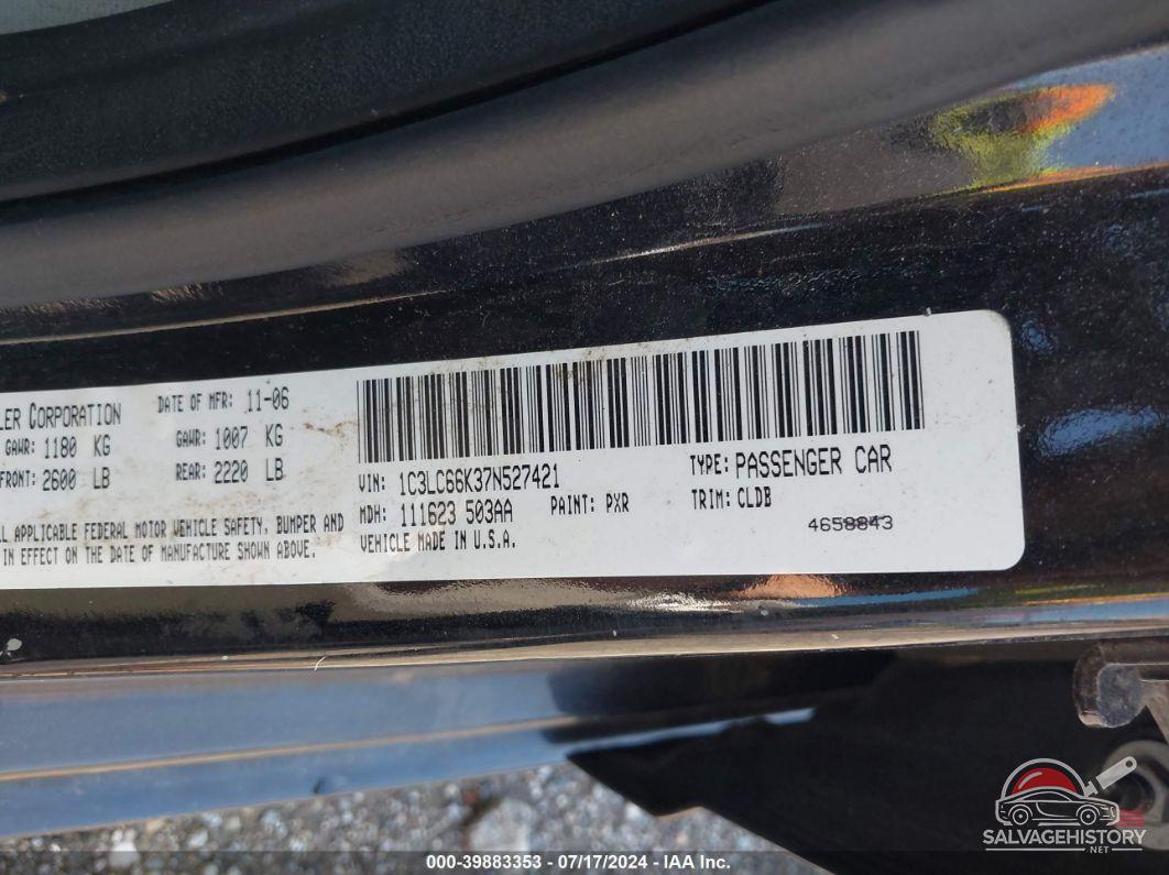 1C3LC66K37N527421 2007 CHRYSLER SEBRING photo no. 9