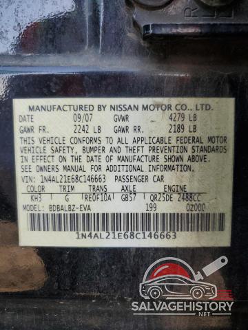 1N4AL21E68C146663 2008 NISSAN ALTIMA photo no. 12