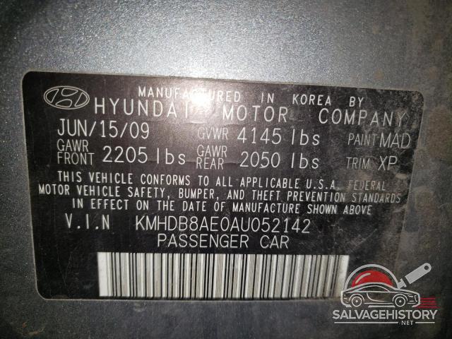 KMHDB8AE0AU052142 2010 HYUNDAI ELANTRA photo no. 12