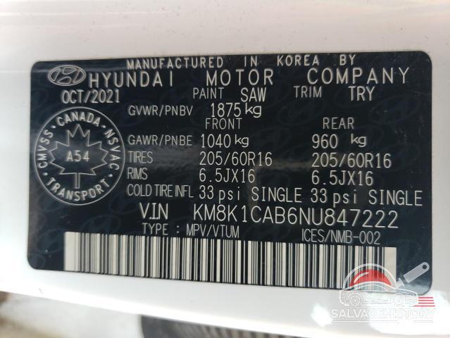 KM8K1CAB6NU847222 2022 HYUNDAI KONA photo no. 12