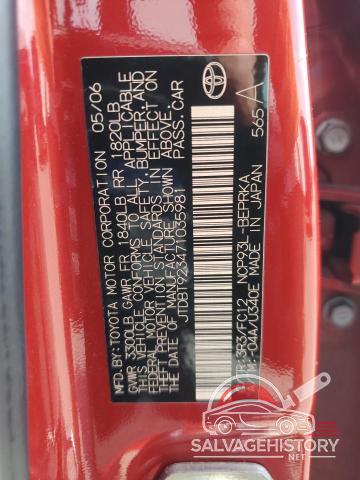 JTDBT923471035981 2007 TOYOTA YARIS photo no. 12