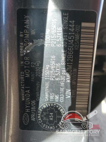 KM8JM12B66U451444 2006 HYUNDAI TUCSON photo no. 13