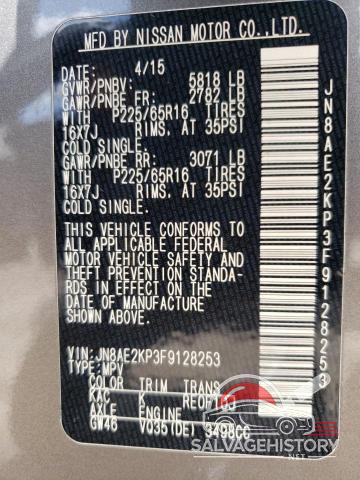 JN8AE2KP3F9128253 2015 NISSAN QUEST photo no. 13