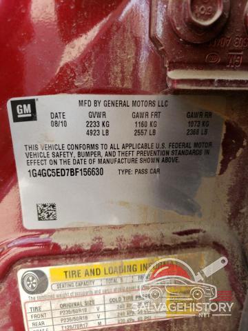 1G4GC5ED7BF156630 2011 BUICK LACROSSE photo no. 13