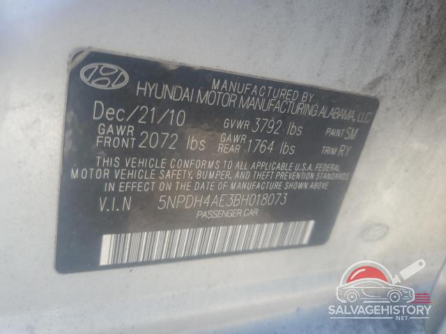 5NPDH4AE3BH018073 2011 HYUNDAI ELANTRA photo no. 13
