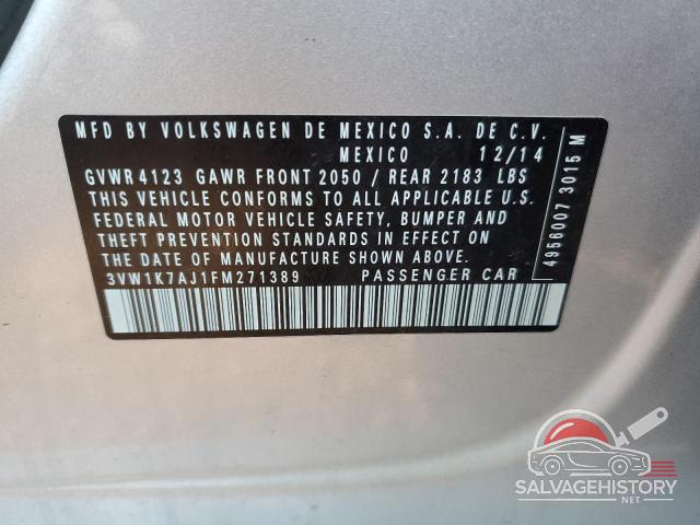 3VW1K7AJ1FM271389 2015 VOLKSWAGEN JETTA photo no. 12