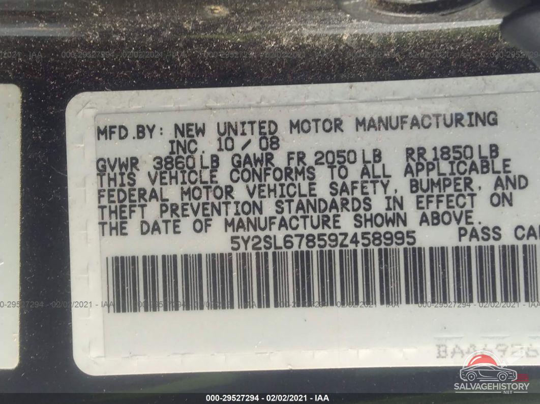 5Y2SL67859Z458995 2009 PONTIAC VIBE photo no. 9