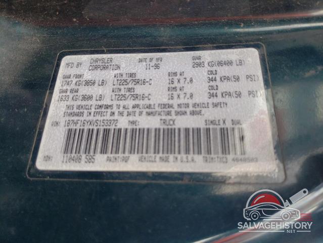 1B7HF16YXVS153372 1997 DODGE All Models photo no. 12