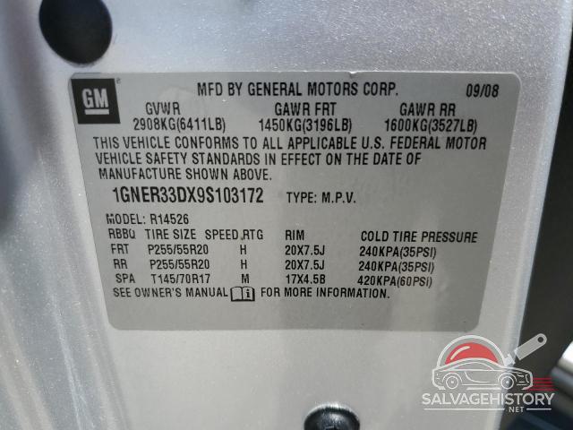 1GNER33DX9S103172 2009 CHEVROLET TRAVERSE photo no. 13