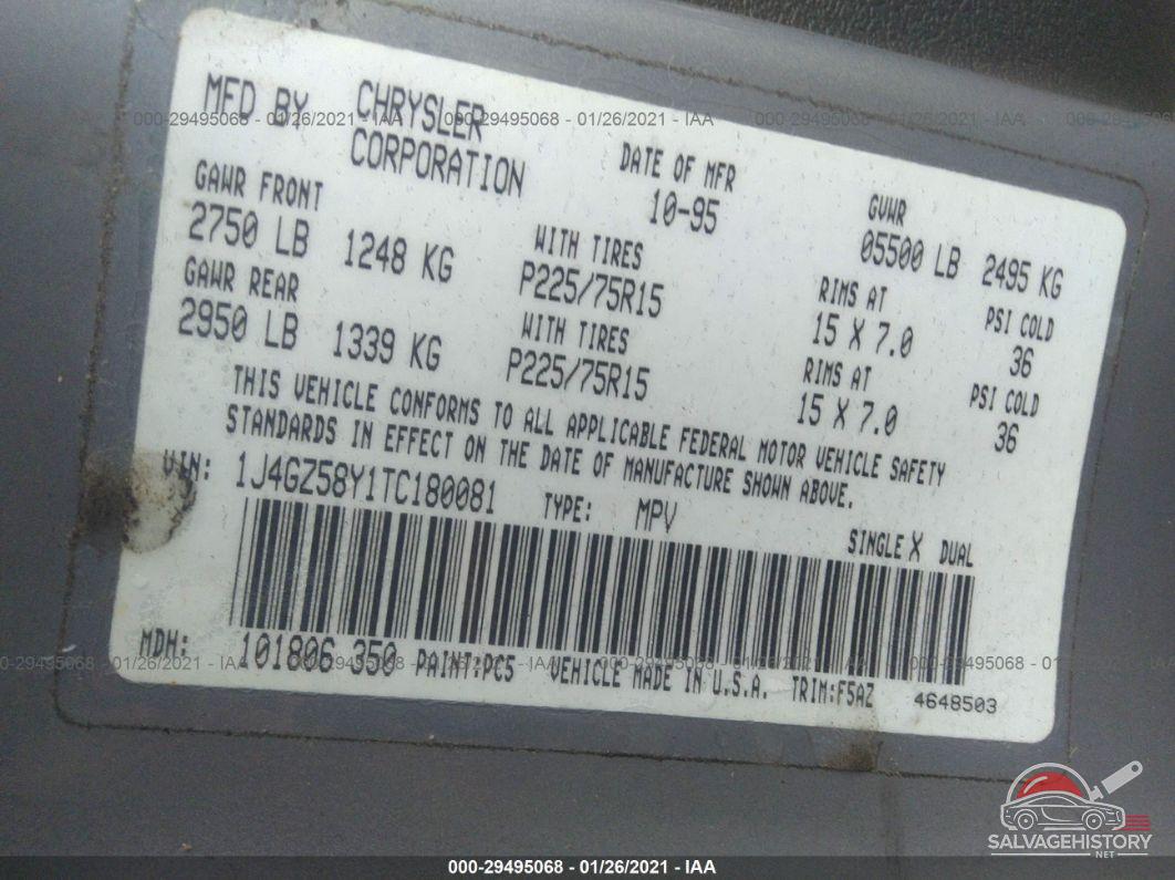 1J4GZ58Y1TC180081 1996 JEEP GRAND CHEROKEE photo no. 9