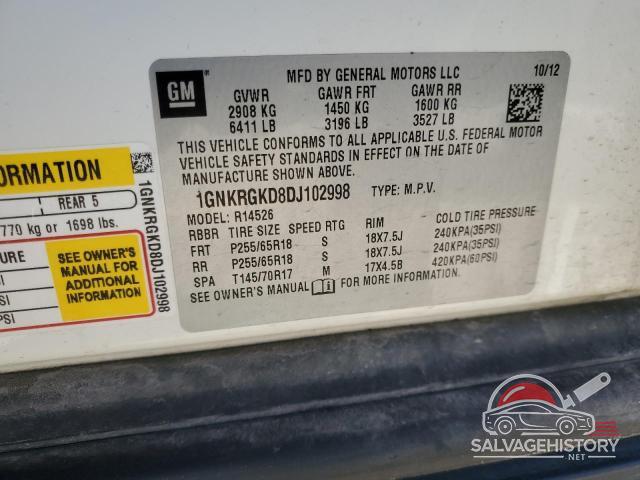 1GNKRGKD8DJ102998 2013 CHEVROLET TRAVERSE L photo no. 13