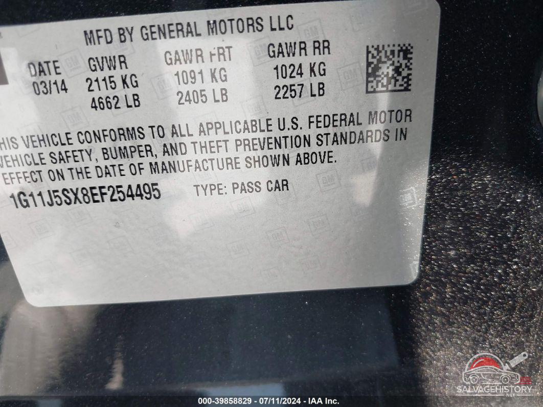 1G11J5SX8EF254495 2014 CHEVROLET MALIBU photo no. 9
