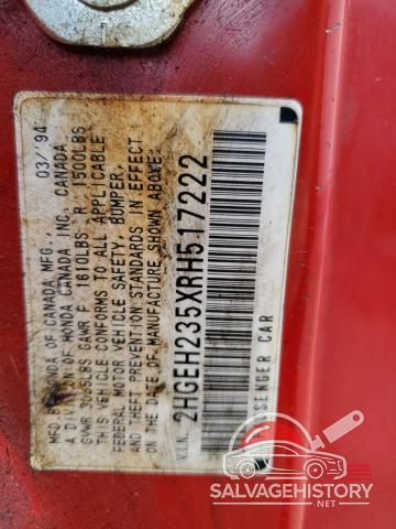 2HGEH235XRH517222 1994 HONDA CIVIC photo no. 12
