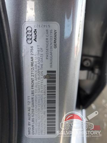 WAUGGAFC0CN103795 2012 AUDI A6 photo no. 13