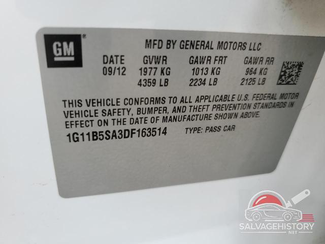 1G11B5SA3DF163514 2013 CHEVROLET MALIBU photo no. 12