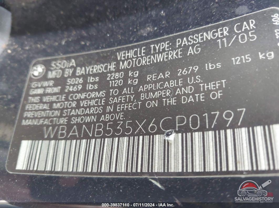 WBANB535X6CP01797 2006 BMW 550 photo no. 9