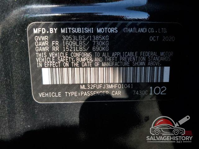 ML32FUFJ3MHF01041 2021 MITSUBISHI MIRAGE photo no. 13