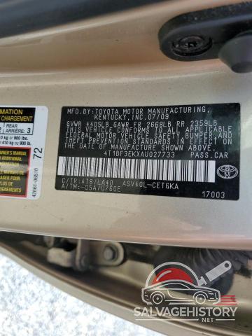 4T1BF3EKXAU027733 2010 TOYOTA CAMRY photo no. 12